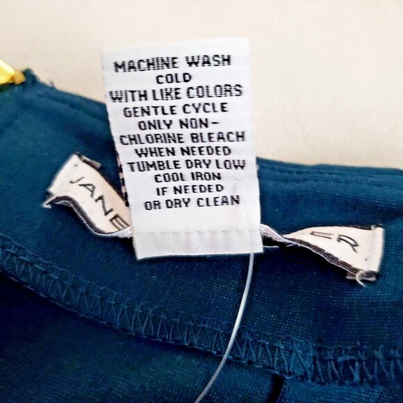 Jane and Mercer Women Green Skirt Sz 14 Pronounced Gold Back Zipper Stretch - Picture 10 of 10